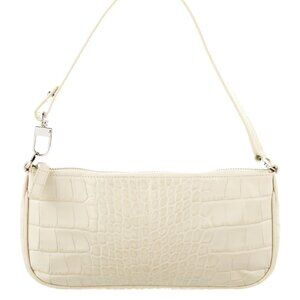 By Far Embossed Leather Shoulder Bag Neutrals Size OS